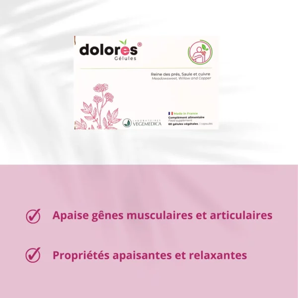 DOLORES® Gélules - douleurs articulations muscles confort musculaire