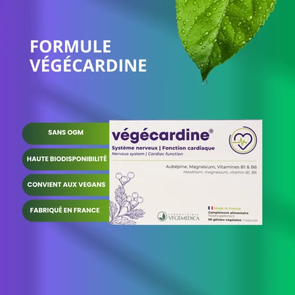 VEGECARDINE® - Complément alimentaire pour l'équilibre émotionnel et la santé cardiaque formule complète anti-stress équilibre émotionnel